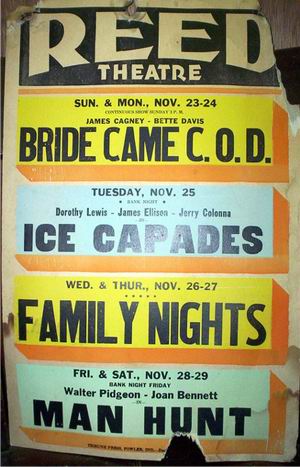 Reed Theatre - Old Poster From Timothy Crisenbery (newer photo)